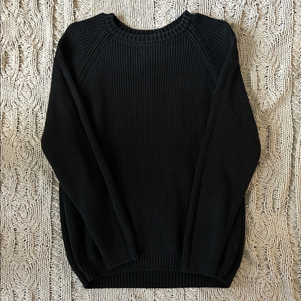 Zara Black Cotton Knit Top